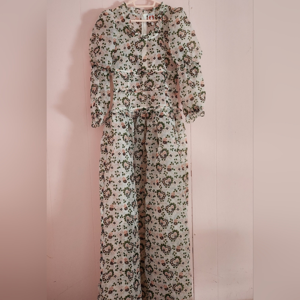 Shrimps Cara Heart-Print Organza Maxi Dress - Picture 4 of 10